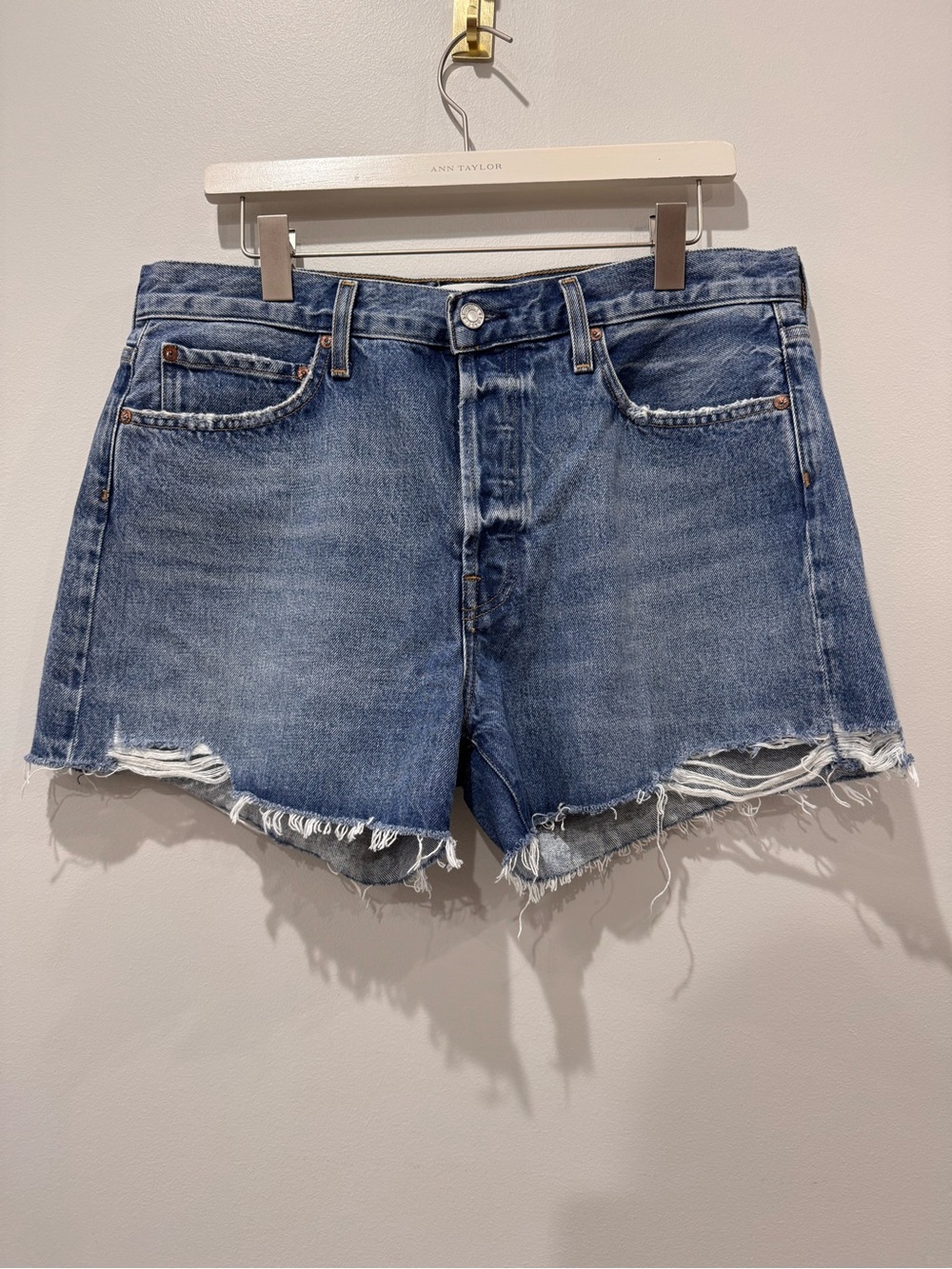 Agolde Sz 30 Parker Shorts Denim Cut Off 4 Inch Inseam